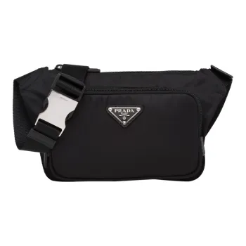 PRADA Prada Saffiano Re-Nylon Recycled Nylon Shoulder Bags Fanny Pack Men's Black
