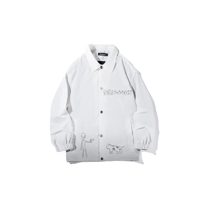 FireMonkey Loose Fit Jacket Unisex White-1