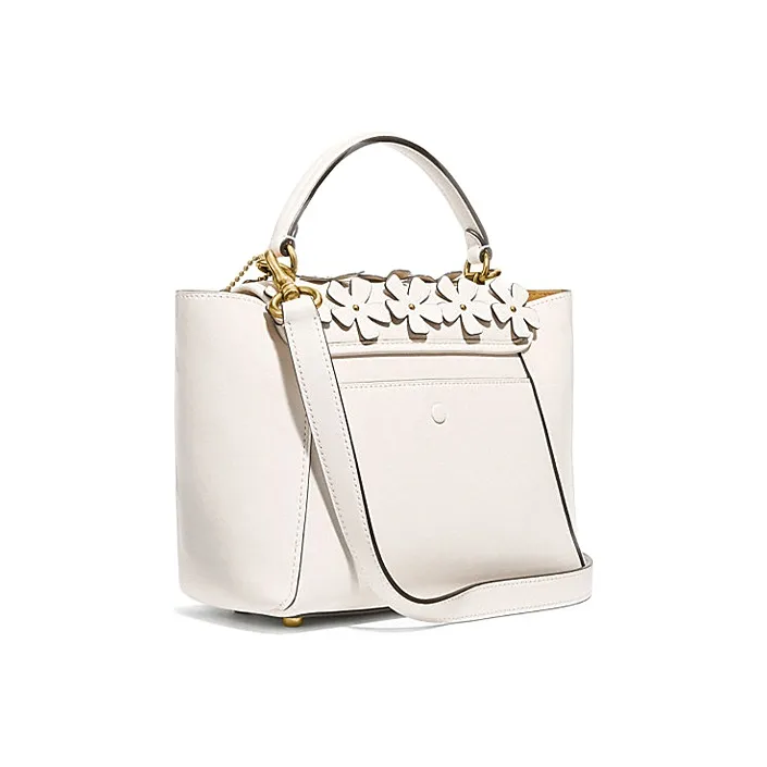COACH Courier Leather Handbag Crossbody Bag Shoulder Bag Medium Size Women's Pink White-1