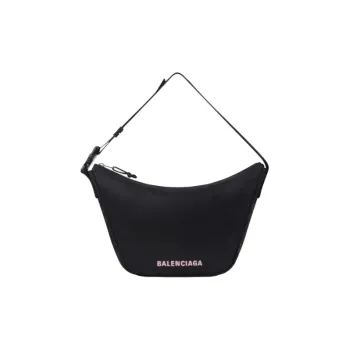 Balenciaga WHEEL Recycled Nylon Crossbody Bag Sling Bag Fanny Pack Backpack Small Size Unisex Black