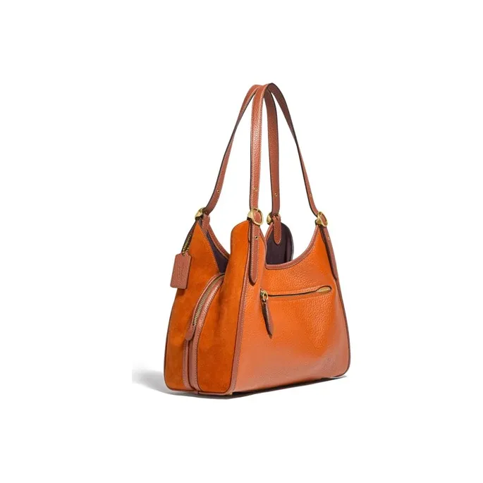 COACH Lori Suede With Leather Handbags Shoulder Bags Women's Canyon Russet-1