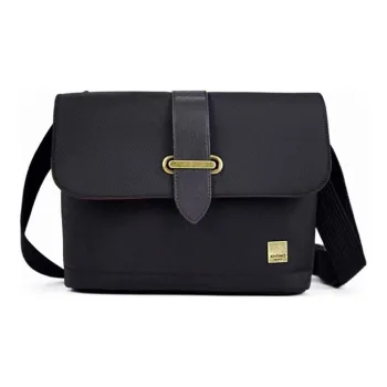 KNOMO Nylon Fabric Shoulder Bag, Commute Bag, Messenger Bag, Crossbody Bag Unisex Black
