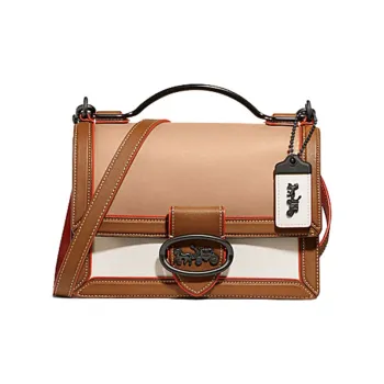COACH Riley Leather Shoulder Bag Crossbody Bag Handbag Small Size Women's Brown