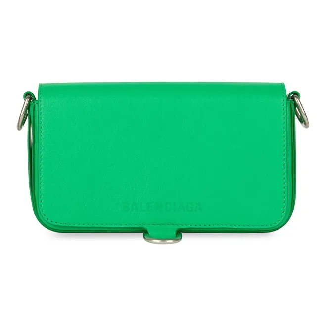 Balenciaga Cow Leather Shoulder Bag, Crossbody Bag Women's Bright Green-0