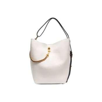 GIVENCHY Leather Bucket Bags Crossbody Bag Shoulder Bag Women's White