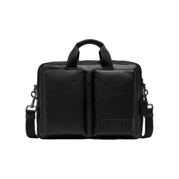 COACH Rider Cow Leather Laptop Bag, Briefcase, One Shoulder Handbag Large Size Men's Black