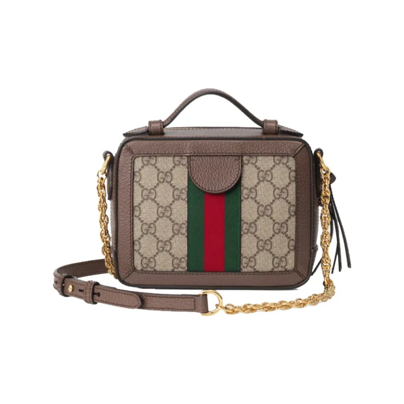 GUCCI Canvas With Leather Camera Bag, Box Bag, Handbag, Shoulder Bag, Crossbody Bag Mini Women's Ebony-1
