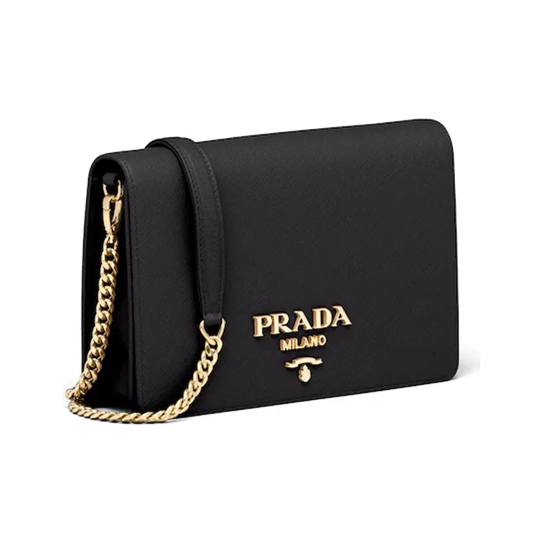 PRADA Saffiano Leather One Shoulder Handbag Crossbody Bag Mini Women's Black-1