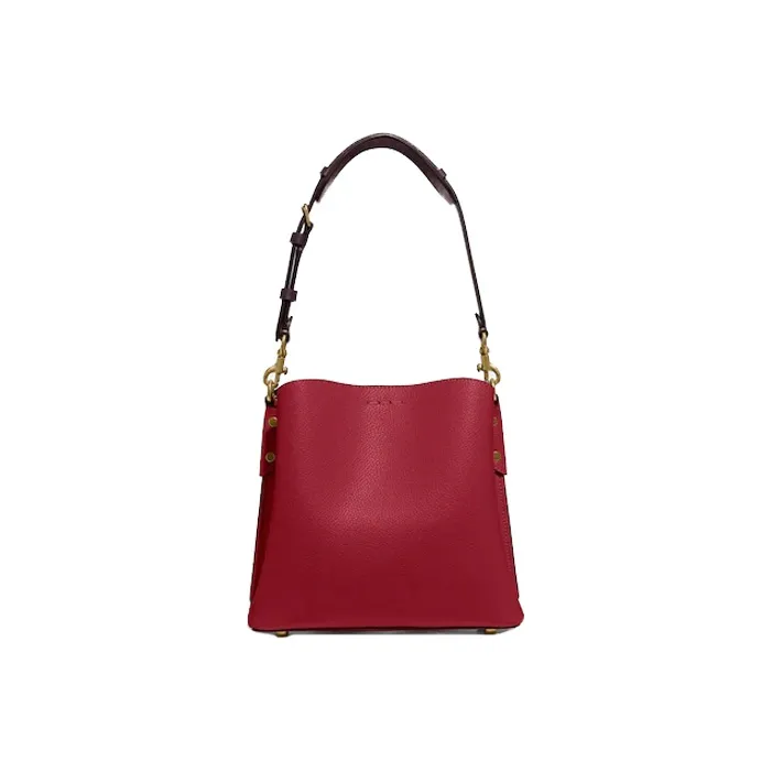 COACH Willow Grain Leather Bucket Bag, Handbag, Shoulder Bag, Crossbody Bag Medium Size Women's Red-2