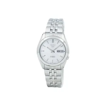 SEIKO Series 5 Automatic Mechanical Movement Stainless Steel Strap Watch Men's Watches White Dial SNK355K1