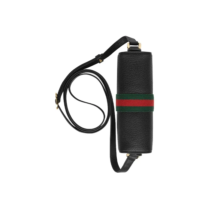 GUCCI Ophidia Leather Shoulder Bag Crossbody Bag Mini Unisex Black-5
