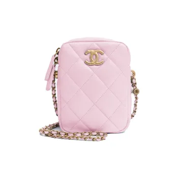 CHANEL Calfskin Box Bag Shoulder Bag Cell Phone Bag Camera Bag Crossbody Bag Mini Women's Light Purple Pink