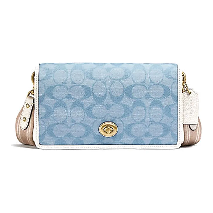 COACH Hayden Coated Canvas With Leather Small Square Bag Shoulder Bag Crossbody Bag Regular Women's Light Blue-0