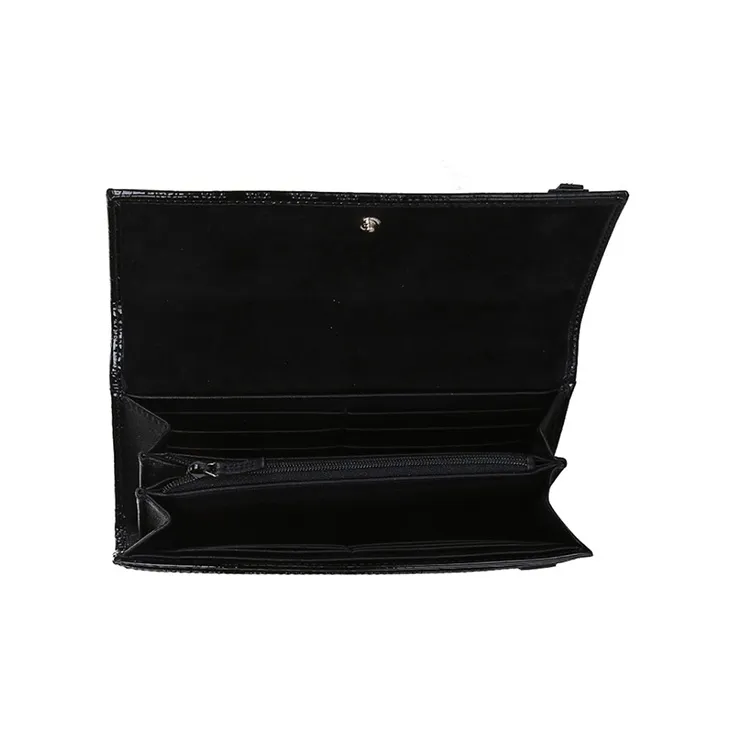 GUCCI Patent Leather Wallet Women's Black-4