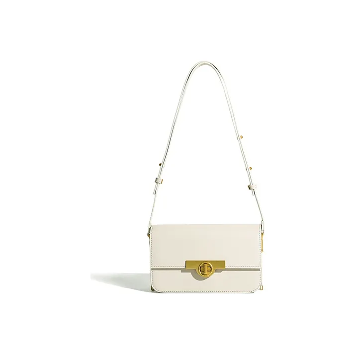 Miss Kung Cow Leather Shoulder Bag Crossbody Bag Small Size Women's White-1