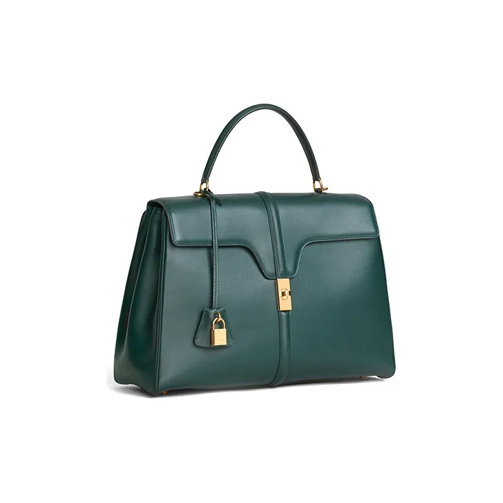 CELINE 16 Calfskin Shoulder Bag Crossbody Bag Handbag Large Size Women's Dark Green-1