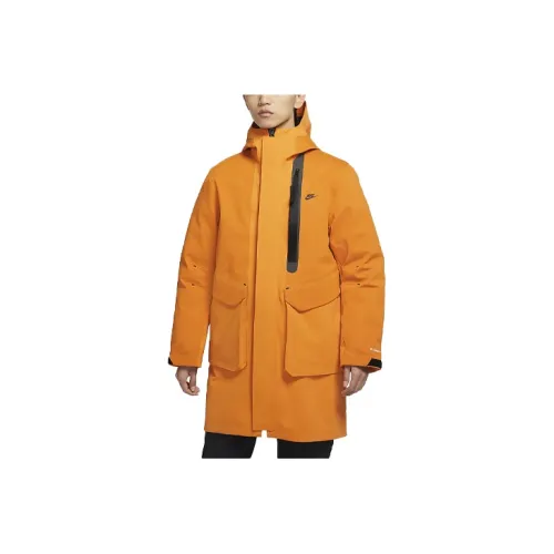 Nike Parka Coats Men Light Coffee Yellow