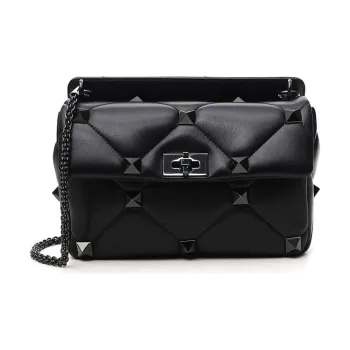 Valentino Leather Shoulder Bag Women's Black