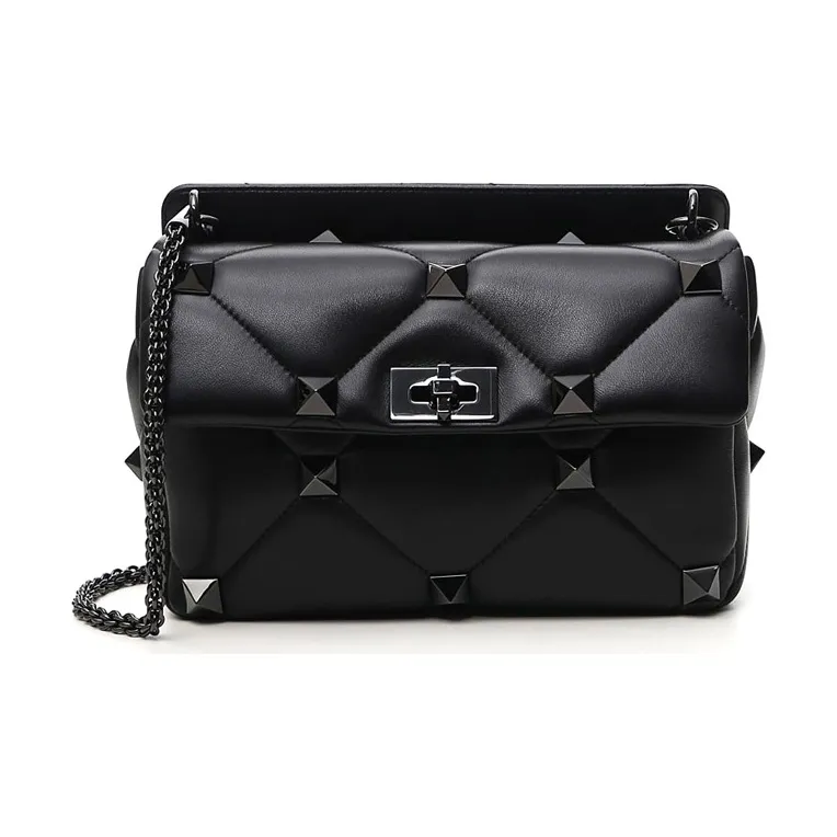 Valentino Leather Shoulder Bag Women's Black-0