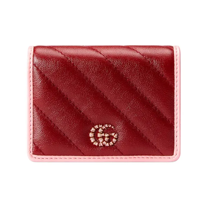 GUCCI Leather Wallet Women's Red-0
