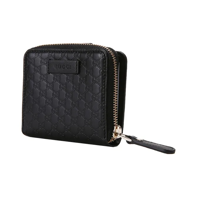 GUCCI MicroGUCCIssima Zip Around Wallet Small Black-1