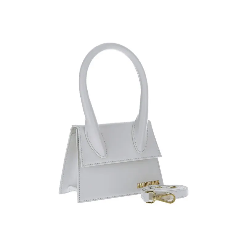 Jacquemus Leather Portable Crossbody Bag, Shoulder Bag Women's White-1