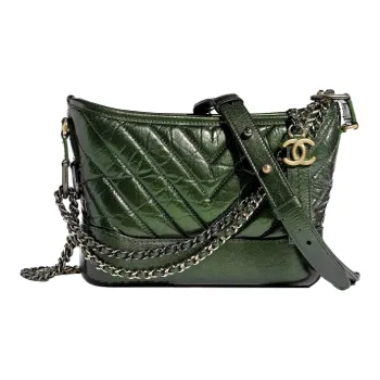 CHANEL Gabrielle Calfskin Shoulder Bag Crossbody Bag Small Size Women's Green