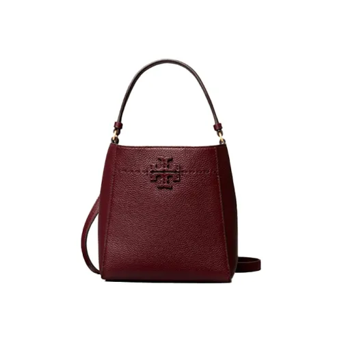 TORY BURCH McGraw Cow Leather Leaf Bag, Handbag, Shoulder Bag Trumpets Women's Burgundy