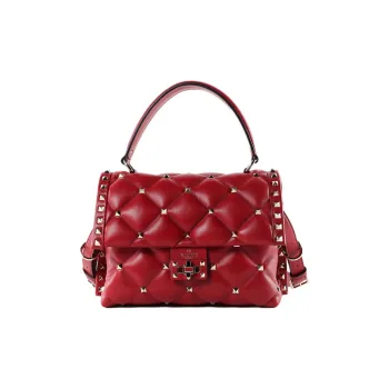 Valentino Cow Leather Handbag Crossbody Bag Women's Deep Red