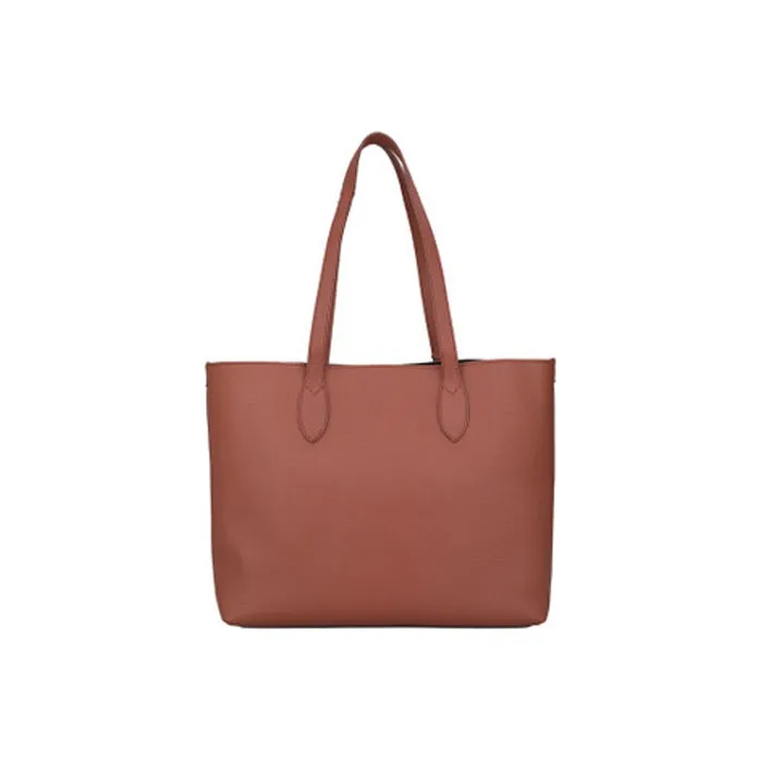 Burberry Embossed Leather Tote Bag Shopping Bag Handbag Shoulder Bag Women's Umber-1