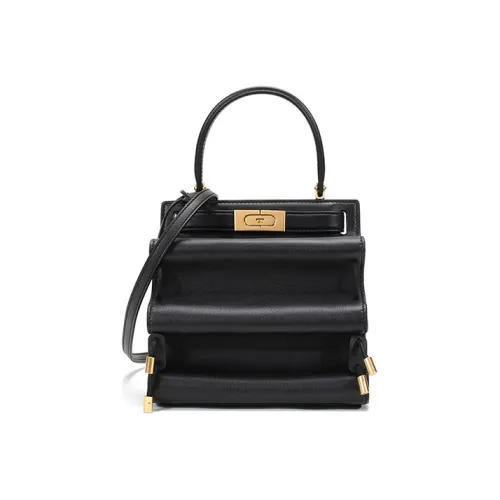 TORY BURCH Cow Leather Trunk Bag Shoulder Bag Crossbody Bag Handbag Mini Women's Black