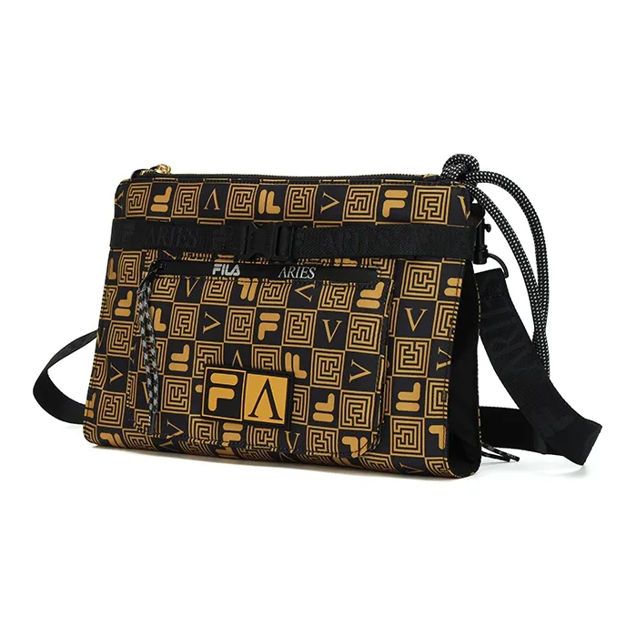 FILA FUSION Aries Collaboration Fabric Crossbody Bag, Shoulder Bag Unisex Gold-1