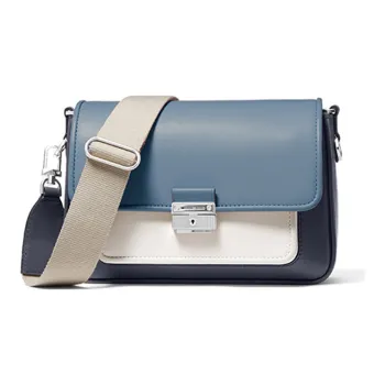MICHAEL KORS Leather Shoulder Bag, Crossbody Bag Medium Size Women's Denim Blue Multicolor
