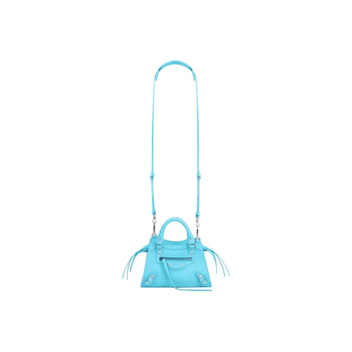 Balenciaga Neo Classic Cow Leather One Shoulder Handbags Mini Women's Blue-4