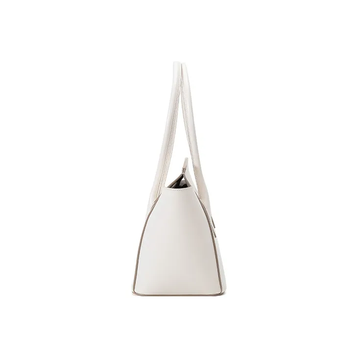 BALLY Embossed Cow Leather Handbag, Shoulder Bag Women's Bone White-2
