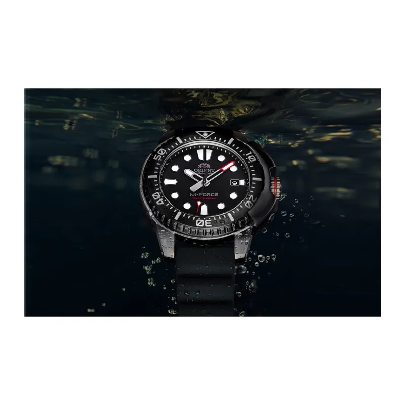 ORIENT Sports Collection Mechanical Movement Rubber Strap Watch Men's Watches Black Dial AC0L03B-3