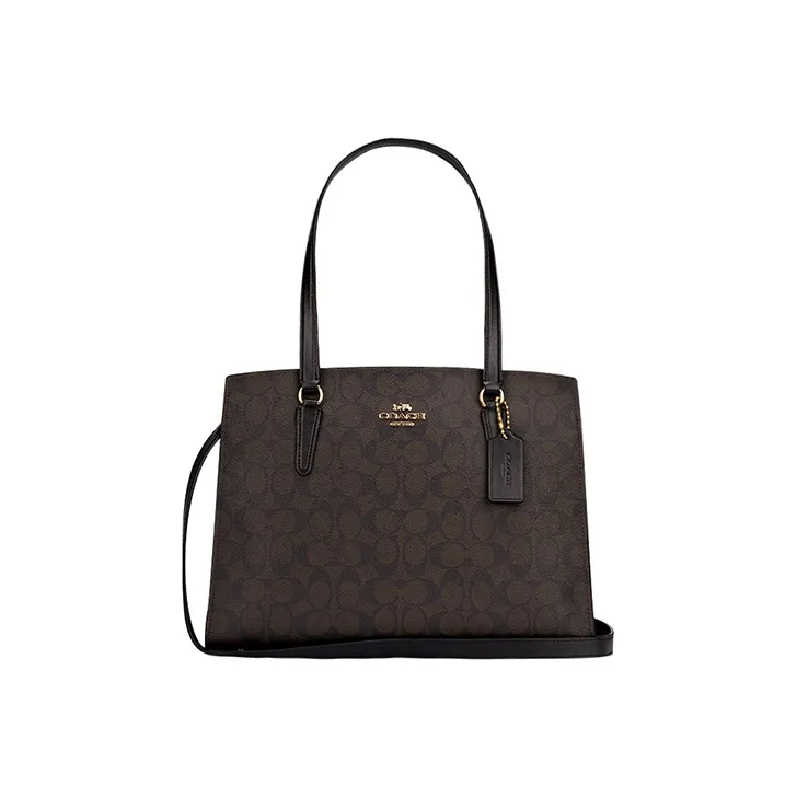 COACH Leather Crossbody Bag, Shoulder Bag Women's Brown Black-0