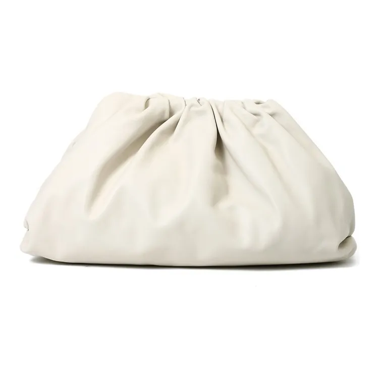 Bottega Veneta Cow Leather Clutch Large Size Women's White-0
