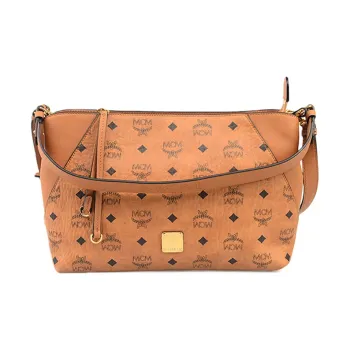 MCM Klara Shoulder Bag Medium Visetos Cognac
