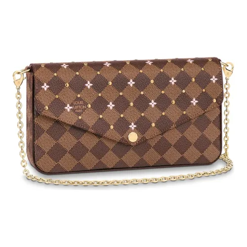 LOUIS VUITTON Felicie Pochette Damier Ebene Brown