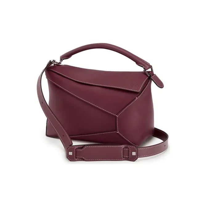 LOEWE Puzzle Cow Leather Geometric Bag Puzzle Bag Shoulder Bag Crossbody Bag Handbag Large Size Men's Burgundy-4