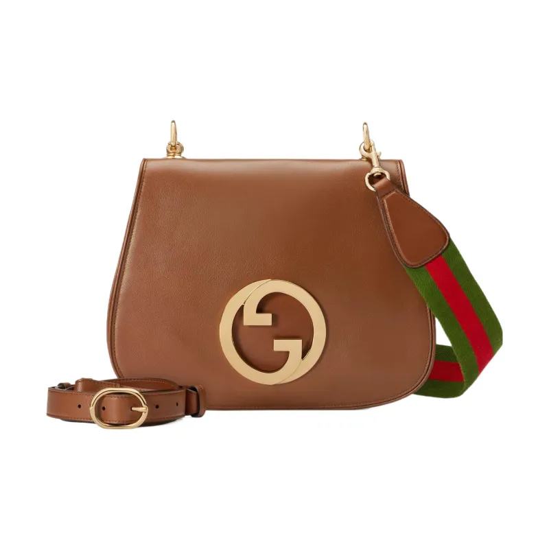GUCCI Blondie Leather Saddle Bag Handbag, Shoulder Bag Medium Size Women's Brown-1