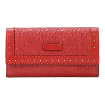 GUCCI Leather Wallet Women's Pink