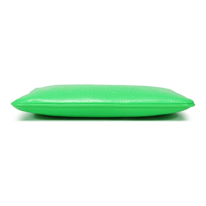 Balenciaga Cow Leather Clutch Regular Women's Neon Green-4