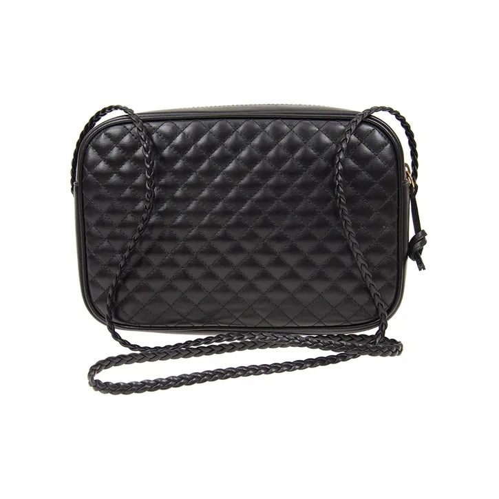 GUCCI Diamond Pattern Leather Shoulder Bag Crossbody Bag Women's Black-2