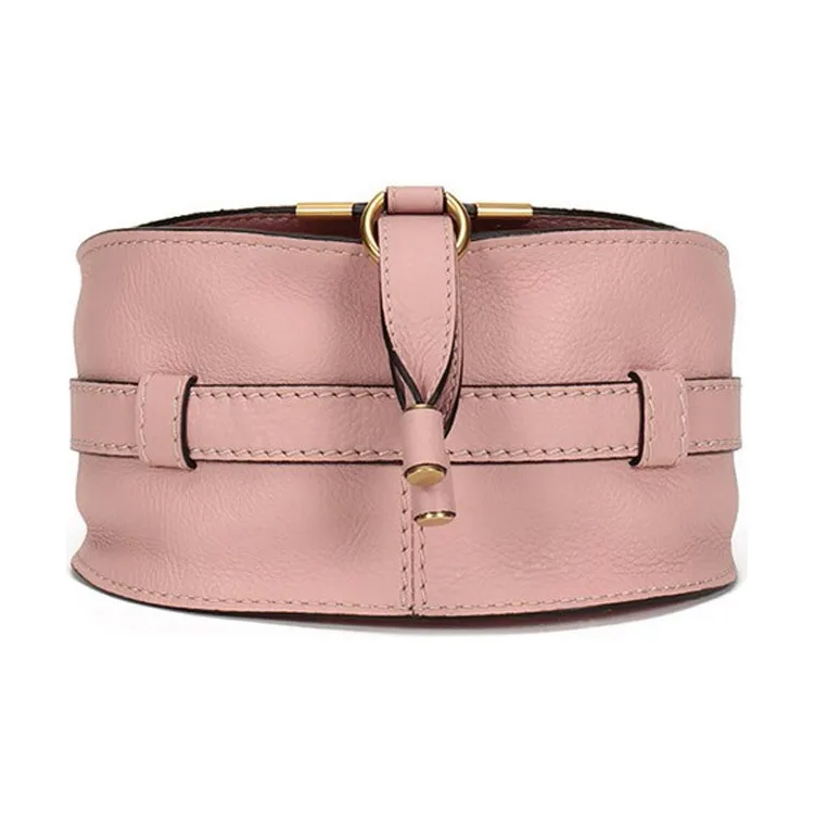 Chloe Leather Saddle Bag, Crossbody Bag, Shoulder Bag Mini Women's Light Pink-3