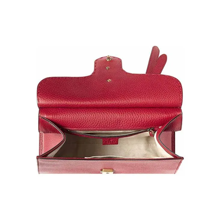 GUCCI GG Marmont Cow Leather Shoulder Bag Crossbody Bag Handbag Small Size Women's Red-4