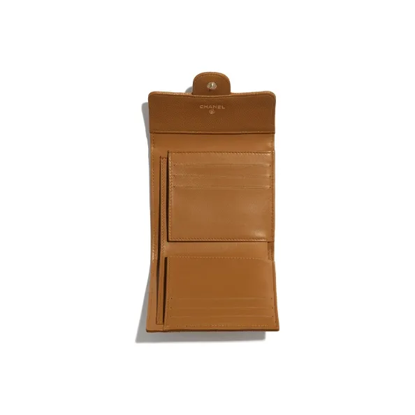 CHANEL Classic Flap CF Calfskin Wallet Women's Brown-3