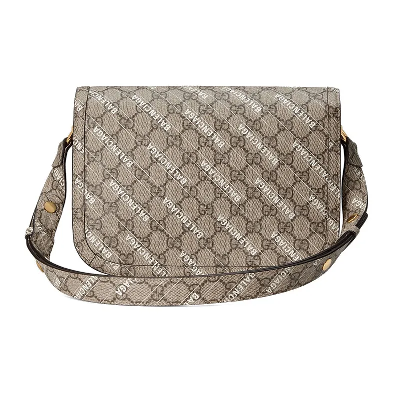 GUCCI Paris House Collaboration Horsebit 1955 Leather Saddle Bag, Shoulder Bag, Crossbody Bag Trumpets Unisex Ebony-6
