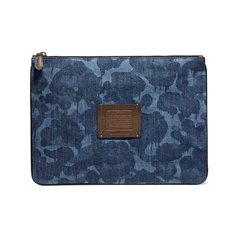 COACH Denim Clutch Large Size Men's Blue-0